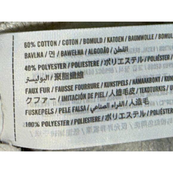 Abercrombie & Fitch Gray Faux Fur Sherpa Sweatshirt Teddy Jacket Coat Womens S - Picture 4 of 8